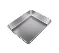 Yelvera Bandeja rectangular de acero inoxidable para servir alimentos, para verduras, arroz, ensalada, fruta, camping, picnic, escuela, hospital, uso apto para lavavajillas (30 x 25 x 5.5)