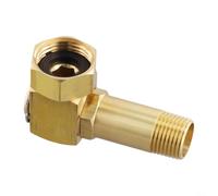 Yelvera Carrete de manguera de jardín, conector de codo giratorio de latón 3/4 GHT hembra a 1/2 NPT macho, adaptador de repuesto para exteriores, dorado, fácil de instalar para riego de lavado de