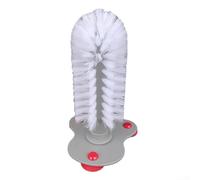 Yelvera Cepillo de limpieza de tazas y vidrio con soporte de ventosa para fregadero de pared, herramienta de bar de cocina, cerdas de polipropileno para una limpieza suave, tamaño compacto 12 x 12,5 x