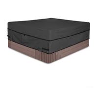 Yelvera Cubierta cuadrada impermeable hecha de tela de poliéster recubierta de plata 210D para piscinas de spa al aire libre con rejillas de ventilación (85 x 85 x 20 pulgadas)