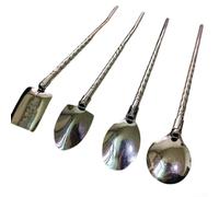 Yelvera Cuchara de pala de acero inoxidable para recoger y servir suave para postres, bebidas frías e infusiones de té de frutas (G A)