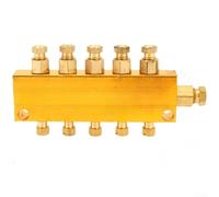 Yelvera Distribuidor de flujo de aceite ajustable de latón para aplicaciones de lubricación neumática que soporta 1 entrada y hasta 10 salidas (1 a 5)