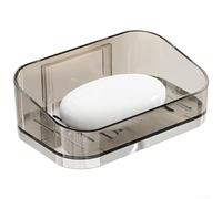 Yelvera Jabonera magnética drenable con capacidad de montaje en pared y bandeja de captura de agua separada para entornos de baño y cocina (plata)