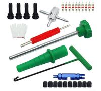 Yelvera Juego de herramientas de instalación de vástago de válvula de neumático compatible con cambiadores manuales de neumáticos, incluye llave de cobre, gancho en T y extractor de núcleo de válvula