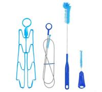 Yelvera Juego de limpieza de cepillo de resorte para botellas de agua y vejigas de hidratación con mango largo y cabeza flexible para manguera completa y limpieza interior