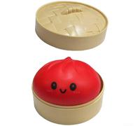 Yelvera Juguete sensorial de moño suave con vaporizador para regulación emocional y experiencia de apretar suavemente (rojo brillante)