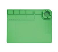 Yelvera La alfombrilla de soldadura TE-722 ofrece una plataforma de silicona resistente al calor con funcionalidad antiestática para uso en desmontaje y montaje de dispositivos (verde)