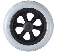 Yelvera Neumático de rueda trasera de 12 pulgadas para silla de ruedas manual hecho de poliuretano no inflable con rodamientos sellados y diseño de agarre (gris)
