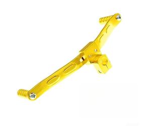 Yelvera Palanca de cambios dual para motocicleta hecha de aluminio CNC tratado térmicamente para mayor durabilidad y funcionalidad (dorado)
