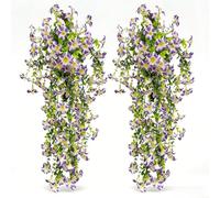 Yelvera Petunias artificiales estables a los rayos UV con material de seda de alta calidad y construcción resistente a la intemperie para macetas al aire libre, balcones, patios, jardines interiores