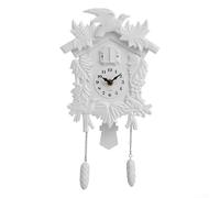 Yelvera Reloj de cuco retro con mecanismo de timbre auténtico a cada hora, movimiento de barrido silencioso, reloj de pared adecuado para niños y adultos (T52 blanco)
