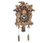 Yelvera Reloj de cuco retro con mecanismo de timbre auténtico a cada hora, movimiento silencioso de barrido, reloj de pared adecuado para niños y adultos (T52 tono cobre)
