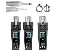 Yelvera Sistema XLR inalámbrico UHF compatible con voces en vivo, señales de guitarra y monitoreo de estudio con mínima pérdida de señal, transmisor y receptor de micrófono inalámbrico (uno tira dos)