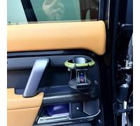 Yelvera Soporte central de almacenamiento para Land Rover Defender 2020-2026, metal y plástico, color verde, instalación delantera y trasera, montaje seguro, a prueba de derrames, no necesita