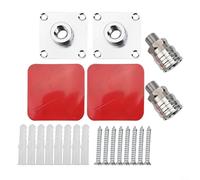 Yelvera Soporte de espuma de acero inoxidable para lavadora a presión, organizador de montaje en pared con estante de ahorro de espacio de conexión rápida de 1/4 pulgadas, blanco y rosa, 20 x 10 x 3