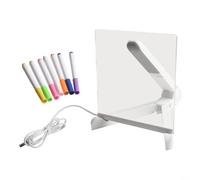 Yelvera Tablero de dibujo LED acrílico con 7 bolígrafos para niños, creatividad, pasatiempos adultos y necesidades de comunicación visual (grande)