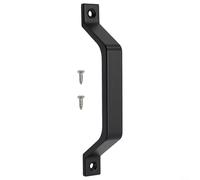 Yelvera Tirador de puerta de granero de aleación de aluminio para puertas correderas, cobertizo de garaje, granero con perfil ergonómico y idoneidad interior exterior (negro sin base)