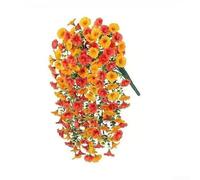 Yelvera Vid artificial colgante de gloria de la mañana con pétalos realistas y vegetación para decoración de camino de jardín, arco de porche y estante interior (1)