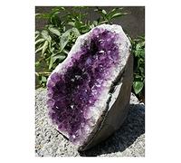 YELVQI Agujero de amatista natural, cristal, cuarzo, energía brasileña, decoración de la suerte, apoyo espiritual