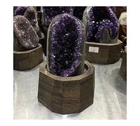 YELVQI Soporte espiritual de cristal de cuarzo con agujero de amatista púrpura natural uruguayo