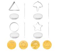 YELYTR 12 pièces Cookies Cookie Cutters, Putter en acier inoxydable, core dans les biscuits dalgona coréens contient une boîte de jeu, des formes de biscuit, une étoile, un triangle pour la fête
