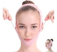 YELYTR MáScaras Faciales En V, MáScara De Lifting Facial, Correa Reutilizable De Adelgazamiento Facial, Correa De Lifting Facial Ajustable En Forma De V Para Papada Y Piel Facial FláCida, Rosa
