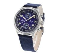 YEMA Flygraf Air Force - Reloj cronógrafo mecánico de cuarzo híbrido de acero para hombre, Negro , Correa