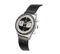 YEMA Rallygraf Reverse Panda Acero Híbrido Mecánico Cuarzo Cuero Negro Reloj Hombre, Negro , Correa
