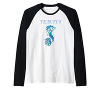 Yemaya Orishas Goddess Ifa Yoruba Religion Gift Water Deity Camiseta Manga Raglan