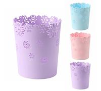 YEMIANJU Mini papelera pequeña de plástico para oficina, papelera, para baño, escritorio, oficina o habitaciones de niños (morado, S)