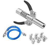 Yemiany G Acoplador de Pistola de Engrase Boquilla, Acoplador para Pistola de Grasa, Boquilla Engrasadora con 30cm Manguera de Pistola Engrasadora para M10 Boquillas de Engrase