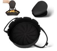YEMMAR 18CM Molde Silicona Redondo Circular Freidora de Aire, Accesorios Freidora de Aire Accesorios Freidora Sin Aceite Utensilios Air Fryer Compatible Cecotec, Princess, Ninja Freidoras de 3L 4L
