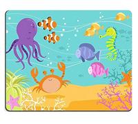 YENDOSTEEN 17P03809 Creatividad Alfombrilla de ratón para Juegos Escena submarina con Pulpo, pez Cangrejo Tropical y Coral