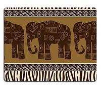 YENDOSTEEN Alfombra de Goma Natural para Juegos. Patrones sin Fisuras con Elefantes y Piel de Cebra (Mouse Pad/Gaming Mouse Pad).