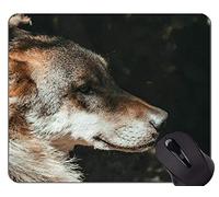 YENDOSTEEN Alfombrilla Antideslizante, Cabeza de Lobo Alfombrilla de ratón con Borde Cosido