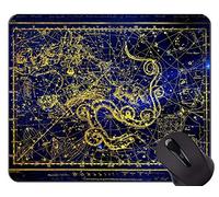 YENDOSTEEN Alfombrilla Antideslizante de Goma para Juegos, Constelación Dragón Oso pequeño Trono de Hadas Temas de Alfombrilla de ratón con Borde Cosido