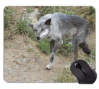 YENDOSTEEN Alfombrilla de Goma Antideslizante para Juegos, Alfombrilla de ratón con Cabeza de Lobo y Borde Cosido
