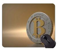 YENDOSTEEN Alfombrilla de Goma Antideslizante para Juegos, Alfombrilla de ratón con Moneda Bitcoin con Borde Cosido
