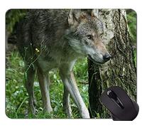 YENDOSTEEN Alfombrilla de Goma Antideslizante para Juegos, Alfombrillas de ratón Fantasy Wolf In A Dark Winter Forest