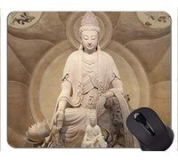 YENDOSTEEN Alfombrilla de ratón Antideslizante, cojín de ratón del Alma de Guanyin Buddha con el Borde Cosido