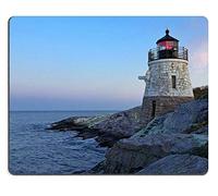 YENDOSTEEN Alfombrilla De Ratón Caucho Natural Mousepad 3 Faro de la Colina del Castillo en Newport Rhode Island en la Salida del Sol