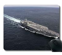 YENDOSTEEN Alfombrilla de ratón con Borde Cosido, portaaviones USS Abraham Lincoln Warship Alfombrilla para ratón, Base de Goma Antideslizante, Alfombrilla