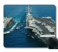 YENDOSTEEN Alfombrilla de ratón con Borde Cosido, portaaviones USS Dwight D. Eisenhower Alfombrilla de ratón Antideslizante para Juegos de Goma