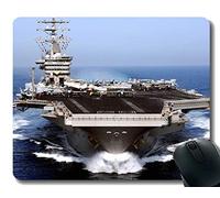 YENDOSTEEN Alfombrilla de ratón con Borde Cosido, portaaviones USS Dwight D. Eisenhower Buque de Guerra Antideslizante de Goma