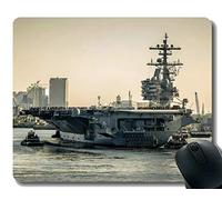 YENDOSTEEN Alfombrilla de ratón con Borde Cosido, portaaviones USS George H.W. Estera del ratón de Bush, Base de Goma Antideslizante Mousepad