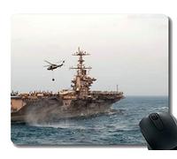 YENDOSTEEN Alfombrilla de ratón con Borde Cosido, portaaviones USS John C. Stennis Buque de Guerra Antideslizante de Goma Mousepad