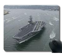 YENDOSTEEN Alfombrilla de ratón con Borde Cosido, portaaviones USS Ronald Reagan Buque de Guerra del ratón, Alfombrilla Antideslizante con Base de Goma