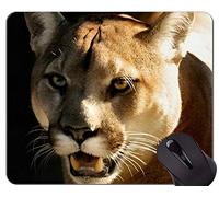 YENDOSTEEN Alfombrilla de ratón con Borde de Bloqueo, Alfombrilla de ratón Cougar Leopard con Borde Cosido