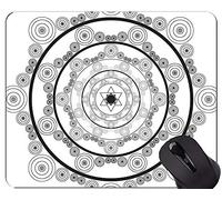YENDOSTEEN Alfombrilla de ratón con Borde de Bloqueo, Mandalas Buda Estatua Escultura Antideslizante Goma Base Mousepad