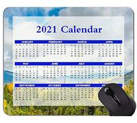 YENDOSTEEN Alfombrilla de ratón con Calendario 2021 con días Festivos, Nubes, Cielo, Paisaje, Alfombrillas de ratón